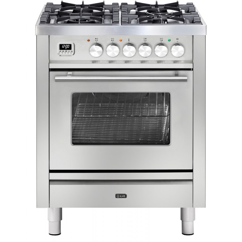 P07DWE3 Ilve Cucina P07W Professional Plus P07DWE3 Placa de cocción de 4 fuegos con doble placa de 70 cm