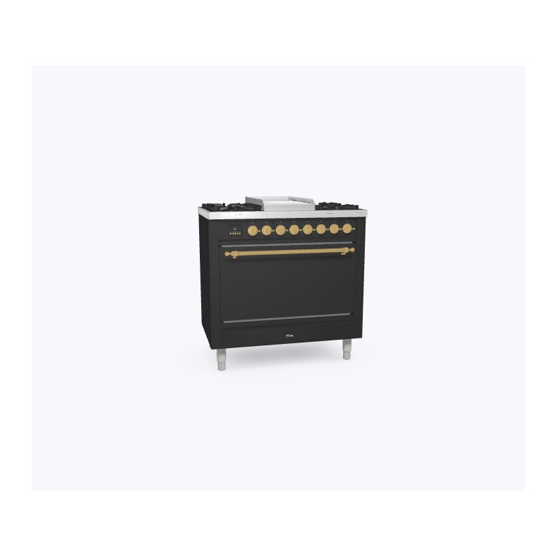 P09FQNE3 Ilve Cucina P09N Nostalgie P09FQNE3 four encastré et plaque de cuisson 6 feux avec plaque de cuisson de 90 cm