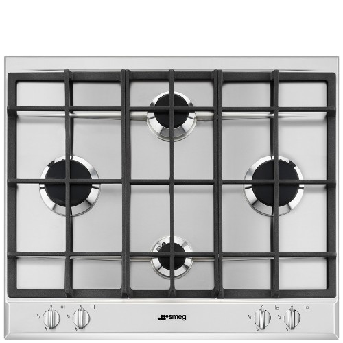 Soldes d'été : Plaque de cuisson à gaz Smeg P260XGH 60 cm en acier inoxydable