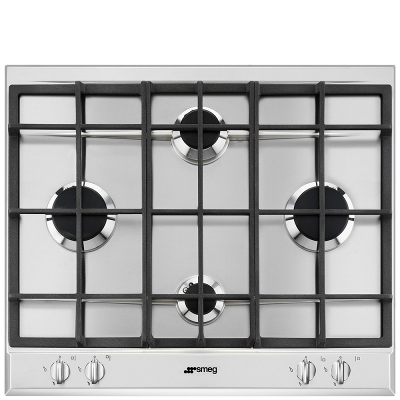  Soldes d'été : Plaque de cuisson à gaz Smeg P260XGH 60 cm en acier inoxydable