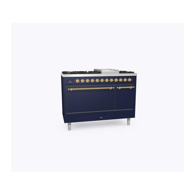 P12FQNE3 Ilve Cucina P12N Nostalgie P12FQNE3 four double aveugle encastrable et plaque de cuisson 8 feux avec plaque de cuisson de 120