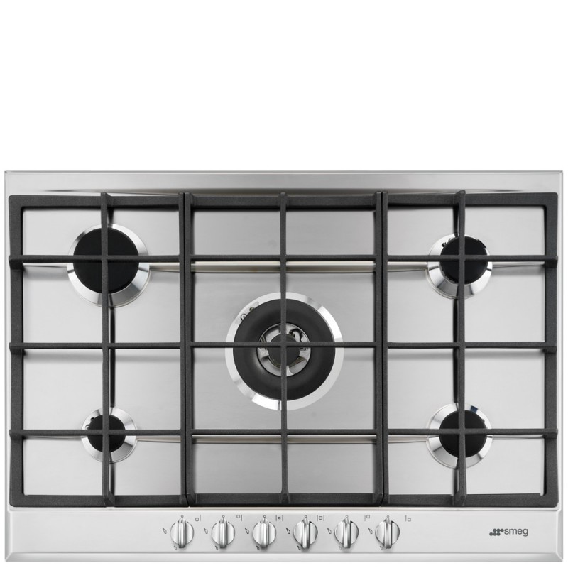  Offre d'été : Plaque de cuisson à gaz Smeg P272XGH 72,5 cm en acier inoxydable