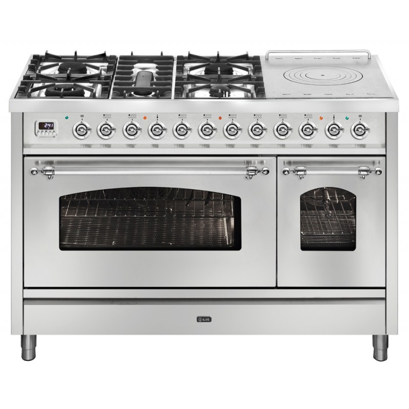 P12SDNE3 Ilve Cucina P12N encastrable Nostalgie P12SDNE3 double four et plaque de cuisson 5 feux avec coupe-feu et double 120 cm
