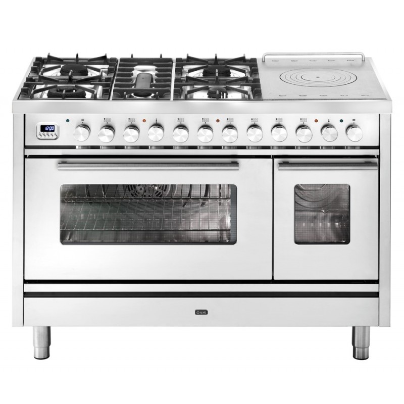 P12SDWE3 Ilve Cucina P12W Professional Plus P12SDWE3 four double et plaque de cuisson 5 feux avec coupe-feu et double 120 cm