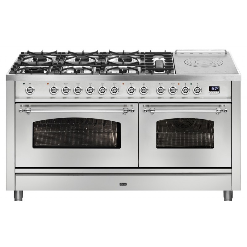 P15SDNE3 Ilve Cucina P15N da incasso Nostalgie P15SDNE3 doppio forno e piano cottura 7 fuochi con coupe de feu e dual da 150 cm