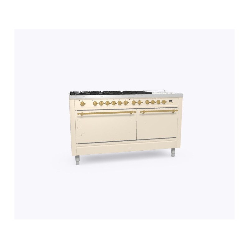 P15SDQNE3 Ilve Cucina P15N built-in Nostalgie P15SDQNE3 double blind oven and 7-burner hob with coupe de feu and dual 150 cm