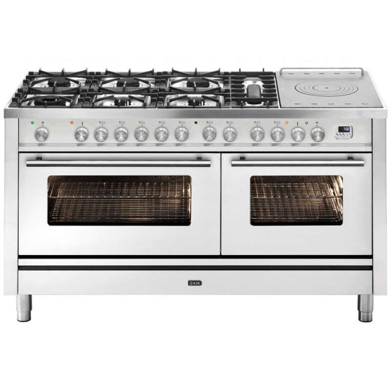 P15SDWE3 Ilve Cucina P15W Professional Plus P15SDWE3 four double et plaque de cuisson 7 feux avec coupe-feu et double 150 cm