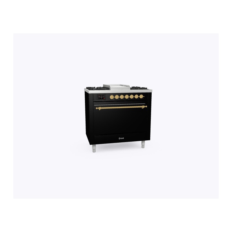 P36FDDQNSY Ilve Cucina P36N built-in Nostalgie P36FDDQNSY blind pyrolytic oven and 6-burner hob with 91.1 cm fry top