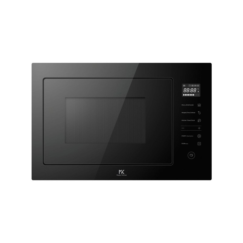 MKMW 3825-PR BK#BF24 Horno microondas Master Kitchen con grill MKMW 3825 PR BK, acabado en cristal negro, 60 cm.