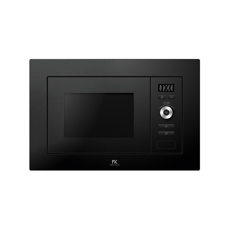 MKMW 3820-PR BK#BF24 Master Kitchen MKMW 3820-PR BK 60cm Black Glass Microwave Oven with Grill