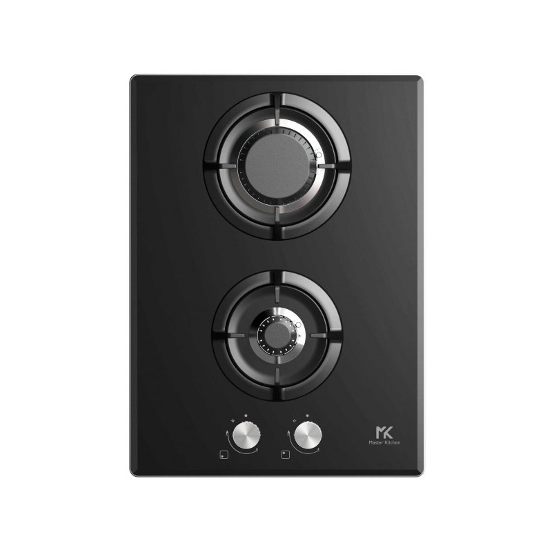 MKHG 382-ED F GCBK#BF24 Master Kitchen MKHG 382-EDS F GCBK table de cuisson à gaz en vitrocéramique noire 38 cm