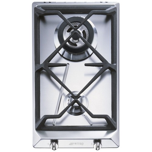 Plaque de cuisson à gaz Smeg SRV532GH3 Domino 30 cm, finition inox