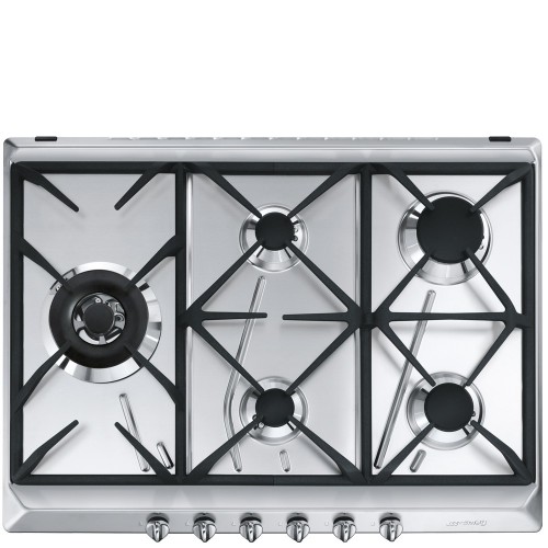 Soldes d'été : Plaque de cuisson à gaz Smeg SRV575GH5 70 cm en acier inoxydable