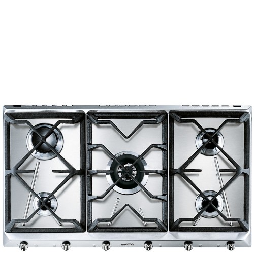 Offre d'été : Plaque de cuisson à gaz Smeg SRV596GH5 90 cm finition inox