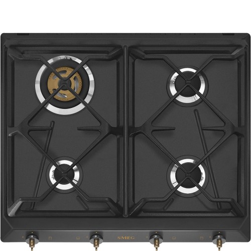 Plaque de cuisson à gaz Smeg SRV864AOGH 60 cm, finition anthracite