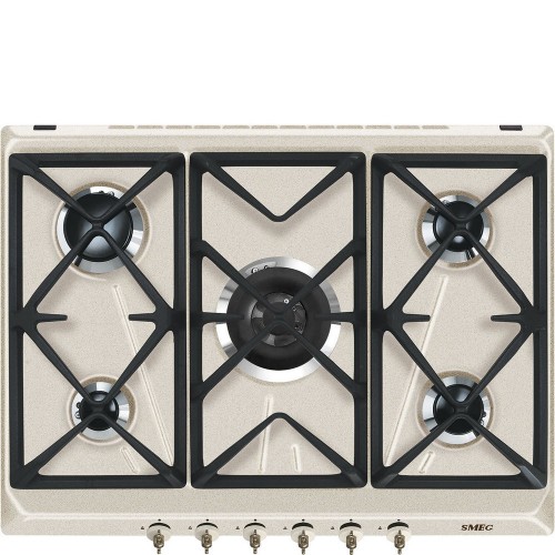 Plaque de cuisson à gaz Smeg SRV876AVOGH2 68,5 cm, finition avoine