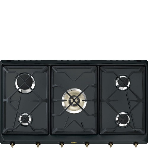 Plaque de cuisson à gaz Smeg SRV896AOGH 90 cm, finition anthracite