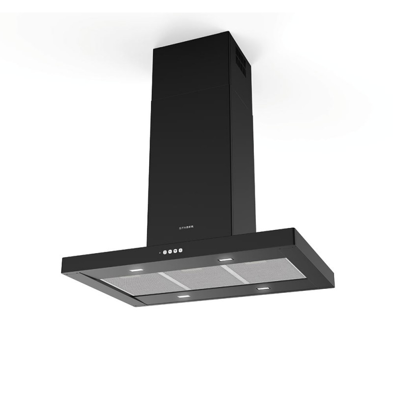 325.0618.792 PRONTA CONSEGNA - Faber Cappa a isola STILO COMFORT ISOLA BK MATT A90 325.0618.792 finitura nero opaco da 90 cm