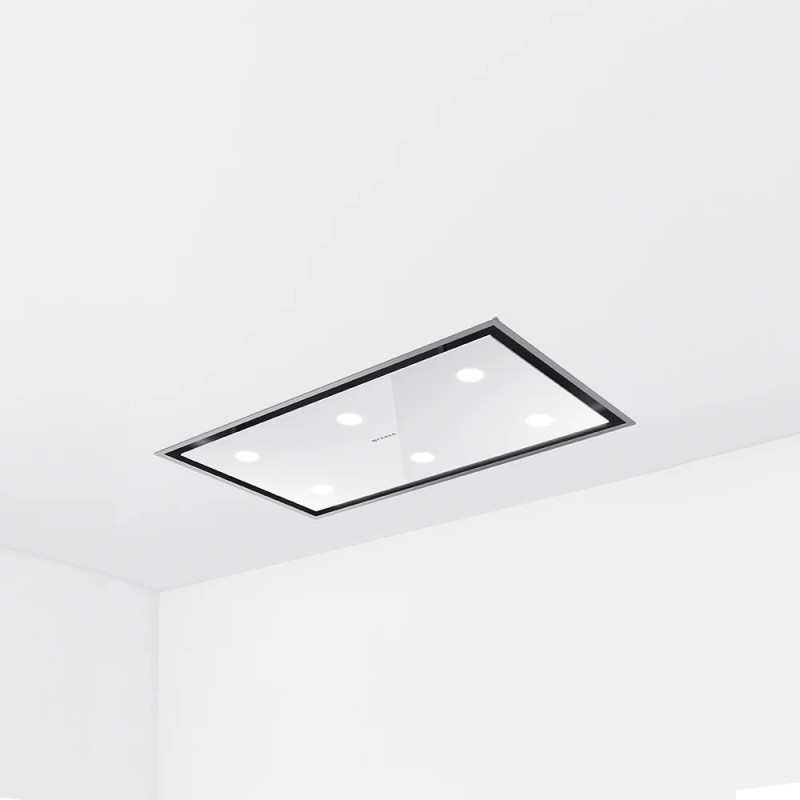  Faber Cappa a soffitto HEAVEN BRIGHT A90 G/WH KL 350.0679.872 finitura vetro bianco da 90 cm