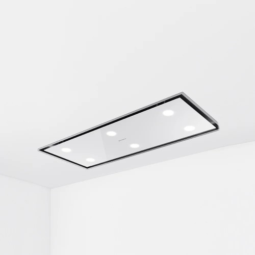 Faber Hotte de plafond HEAVEN BRIGHT A120 G/WH KL 350.0679.873 120 cm finition verre blanc
