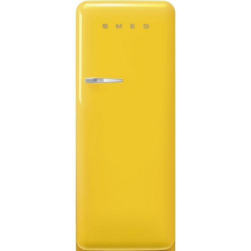 Smeg Free-standing single door refrigerator with right hinges FAB28RYW5 yellow finish 60 cm