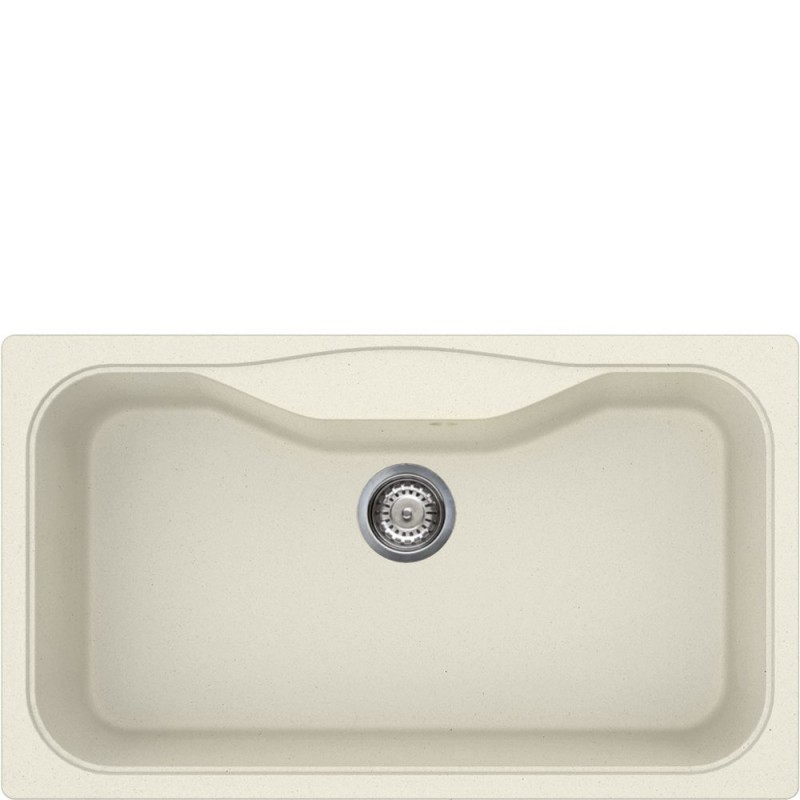 LSEG860P Évier Smeg LSEG860P 86 cm à une cuve, finition crème