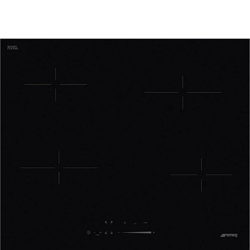 SE464TD Plaque à induction vitrocéramique noire Smeg SE464TD 60 cm