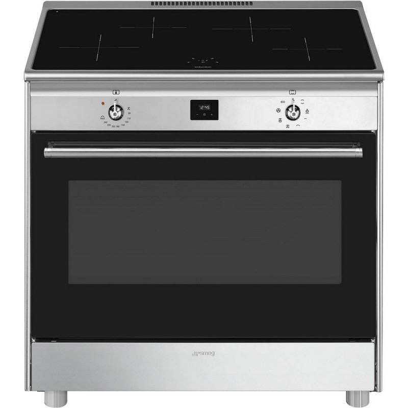 CG90CIXT Cocina Smeg CG90CIXT con horno ventilado y placa de inducción de acero inoxidable de 90x60 cm