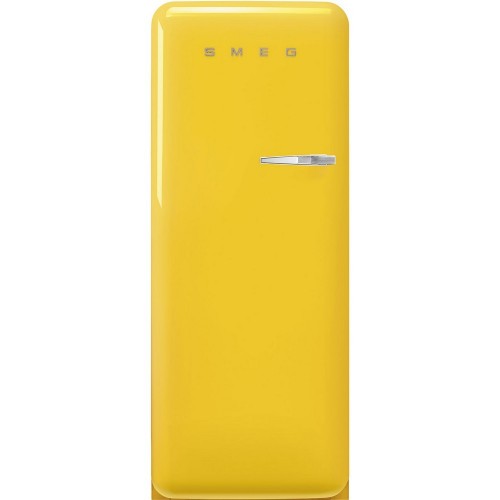 Smeg Free-standing single door refrigerator with left hinges FAB28LYW5 yellow finish 60 cm