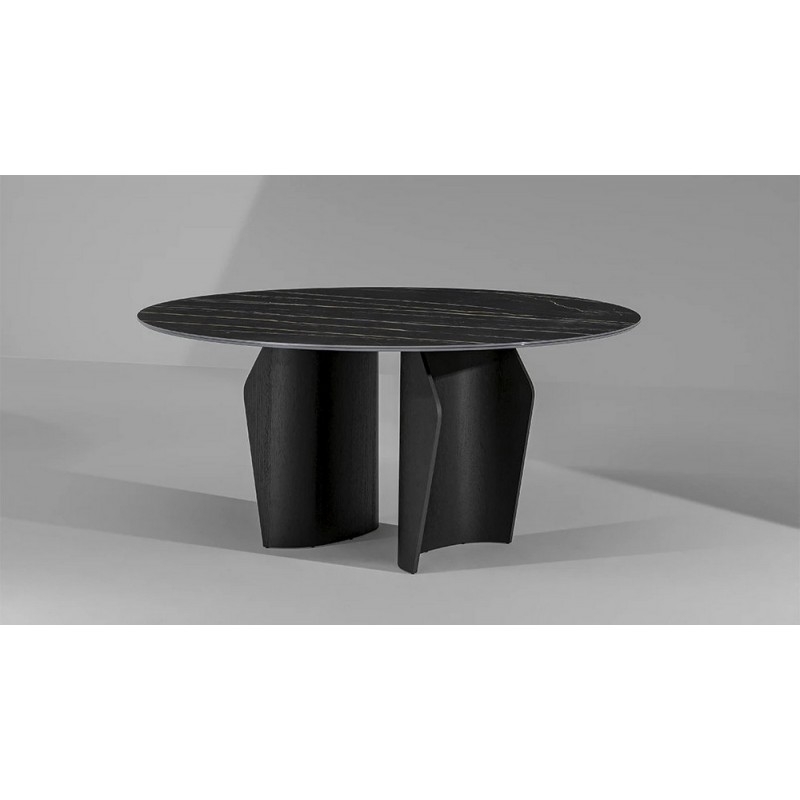 Flame_160 Mesa redonda fija Bonaldo Flame con estructura metálica y tapa a elegir de Ø160 cm