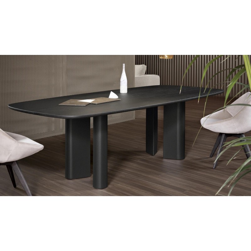 Geometric_Table_A250 Bonaldo Tavolo fisso Geometric Table con struttura e piano in argilla spatolata a mano da 250x112 cm