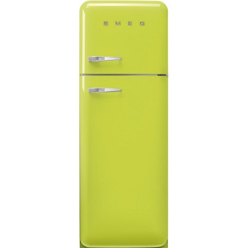 Smeg Free-standing double door refrigerator with right hinges FAB30RLI5 lime green finish 60 cm