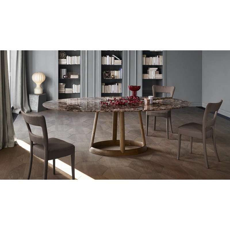 Greeny_215 Table fixe Bonaldo Greeny avec structure en bois et plateau au choix de 215x115 cm
