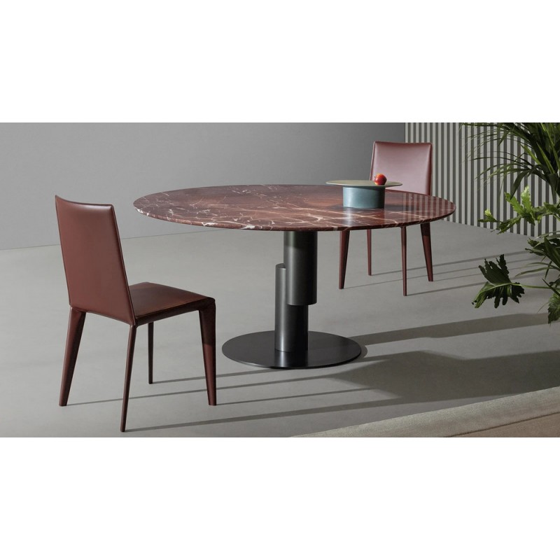 Innesti_160 Table ronde fixe Bonaldo Innesti avec structure en métal et plateau au choix de Ø160 cm
