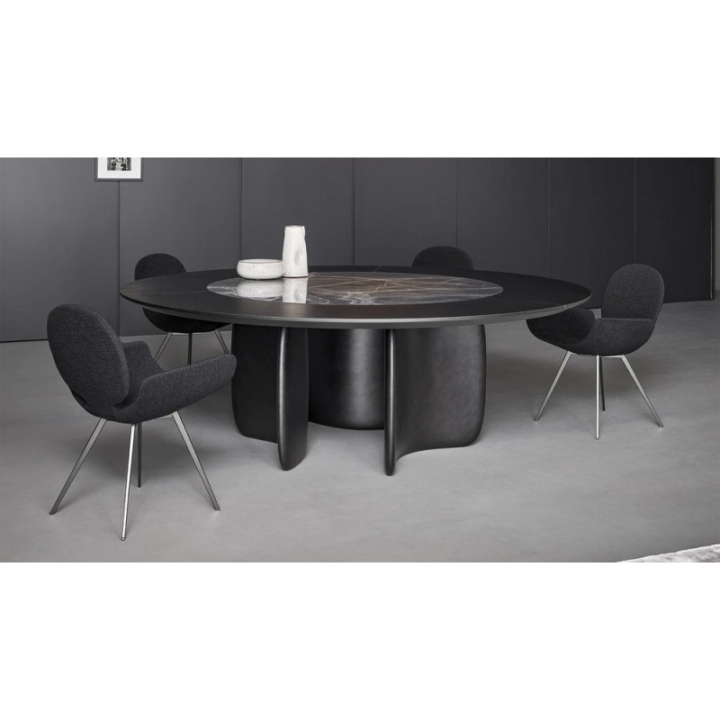 Mellow_ST_180 Table ronde fixe Bonaldo Mellow ST avec structure en polyuréthane et plateau au choix à partir de Ø180 cm
