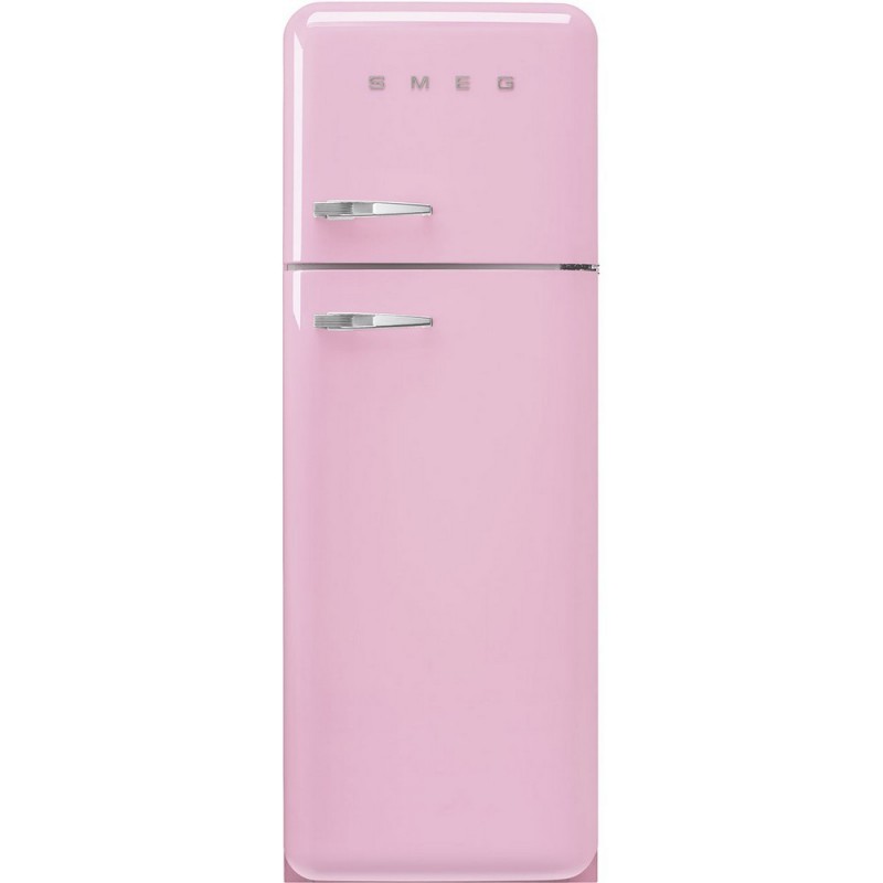  Smeg Réfrigérateur pose libre double porte avec charnières à droite FAB30RPK5 finition rose 60 cm