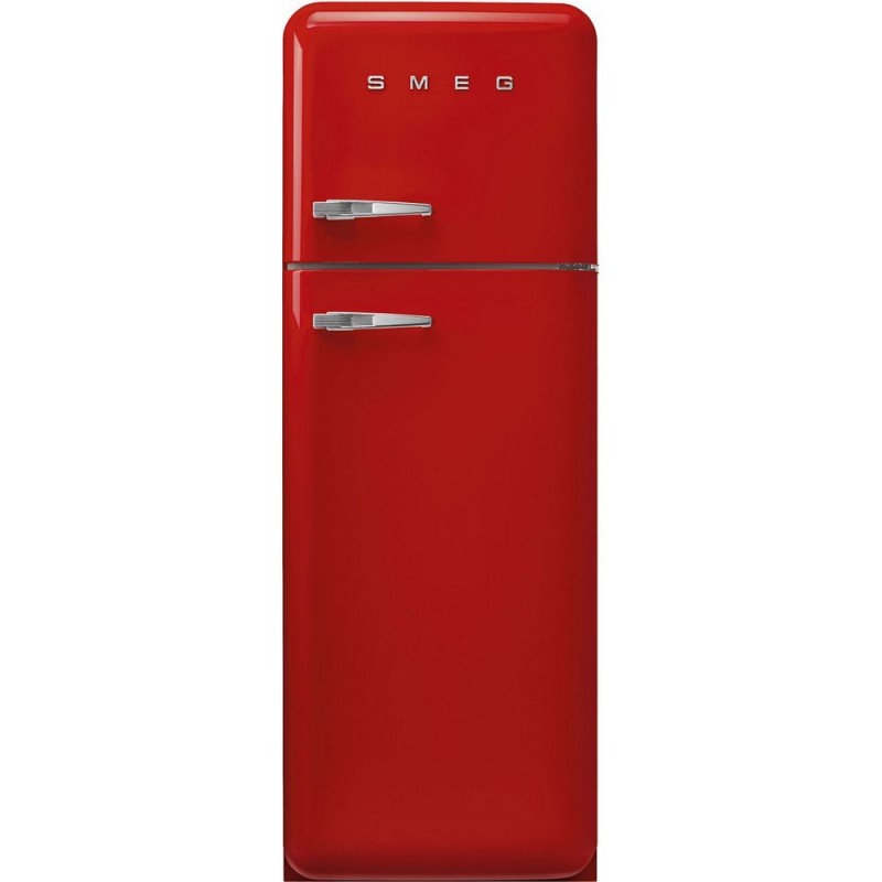  Smeg Réfrigérateur pose libre double porte avec charnières droites FAB30RRD5 finition rouge 60 cm