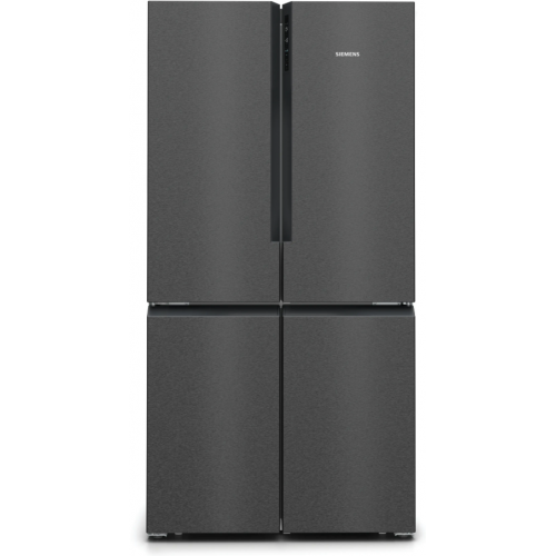 Réfrigérateur Siemens KF96NAXEA 91 cm, pose libre, 4 portes côte à côte, finition acier noir