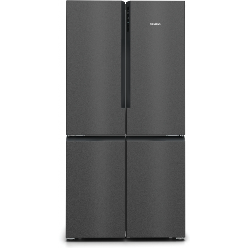  Réfrigérateur Siemens KF96NAXEA 91 cm, pose libre, 4 portes côte à côte, finition acier noir