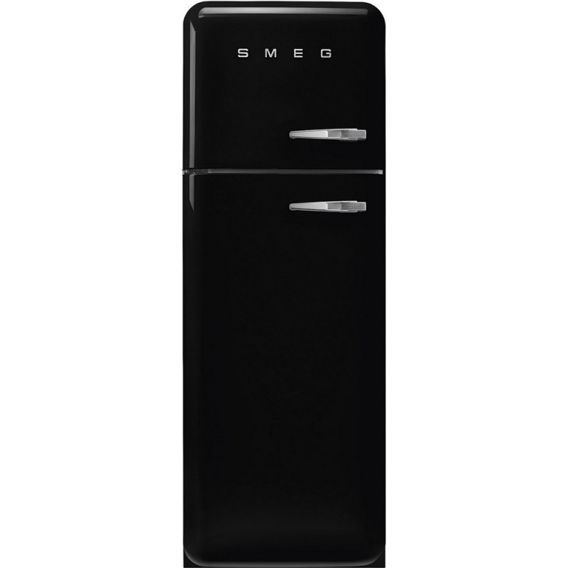  Smeg Free-standing double door refrigerator with left hinges FAB30LBL5 black finish 60 cm