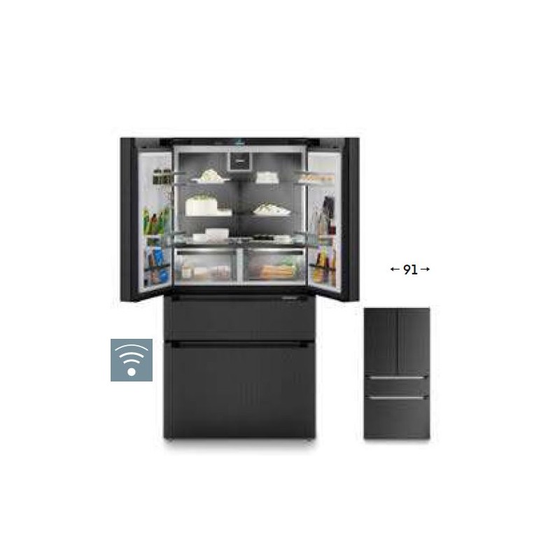 MBbsdi 9556 Réfrigérateur Liebherr MBbsdi 9556 91 cm à portes françaises, pose libre, coloris BlackSteel