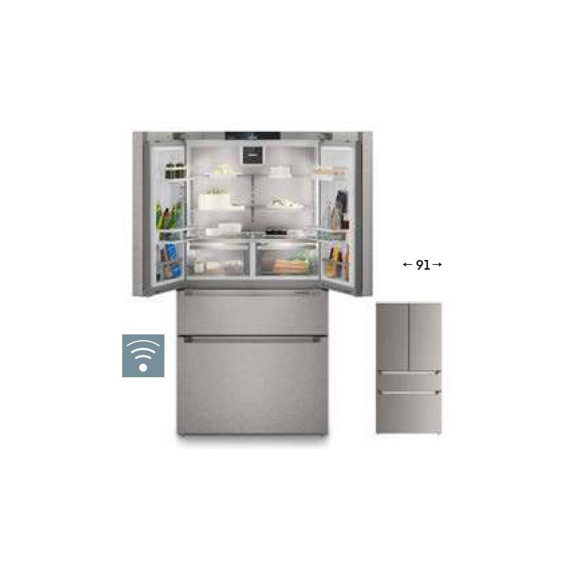 MBsddi 9556 Liebherr MBsddi 9556 91cm French Door Freestanding Side-by-Side Refrigerator in Stainless Steel/Silver
