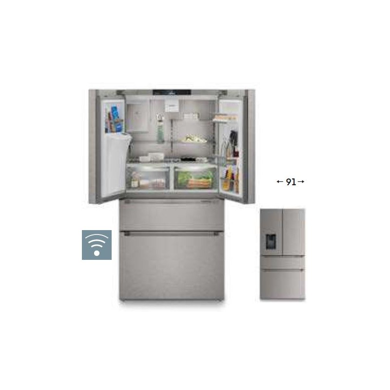 MBsddi 9528 Réfrigérateur Liebherr MBsddi 9528 91 cm à portes françaises, pose libre, coloris inox/argent