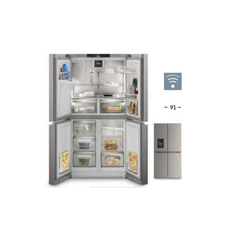 MBsddi 9058 Réfrigérateur Liebherr MBsddi 9058 91 cm à portes françaises, pose libre, coloris inox/argent