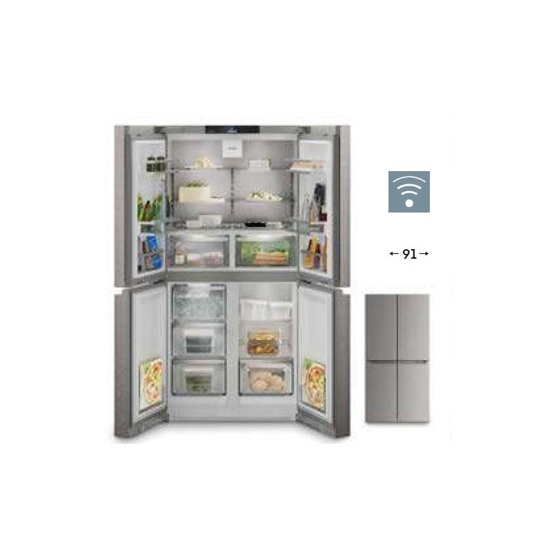 MBsddi 9024 Liebherr Frigorifero side by side FrenchDoor a libera installazione MBsddi 9024 finitura inox/argento da 91 cm  - IN PROMOZIONE FINO AL 14/09