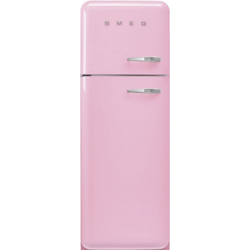  Smeg Free-standing double door refrigerator with left hinges FAB30LPK5 pink finish 60 cm