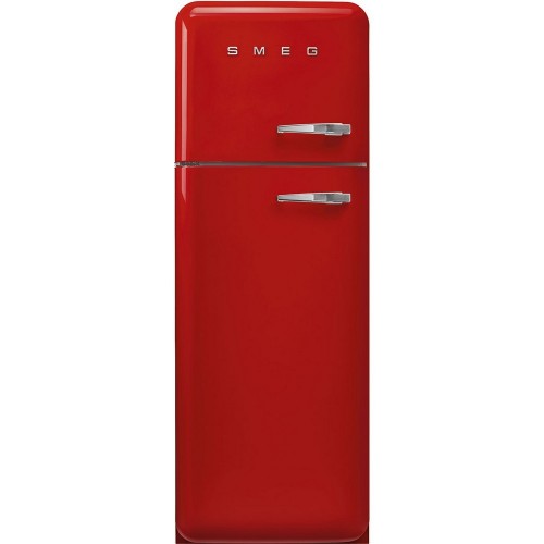 Smeg Free-standing double door refrigerator with left hinges FAB30LRD5 red finish 60 cm