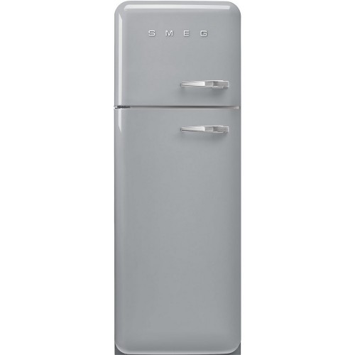Smeg Free-standing double door refrigerator with left hinges FAB30LSV5 silver finish 60 cm