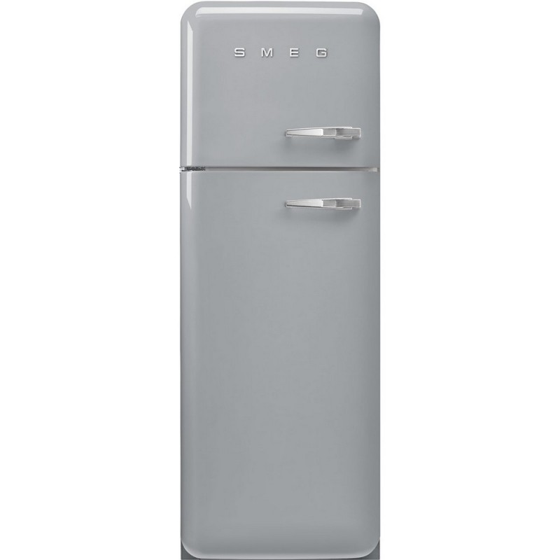  Smeg Réfrigérateur pose libre à double porte avec charnières à gauche FAB30LSV5 finition argent 60 cm