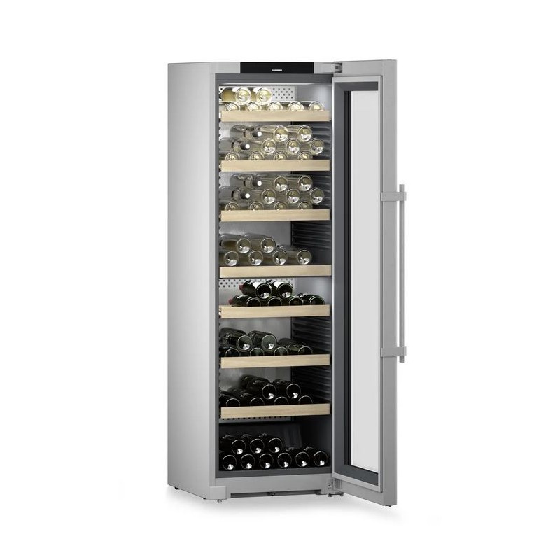 WPsd 5252 Liebherr WPsd 5252 freestanding wine cellar with 60 cm glass door and stainless steel/silver frame